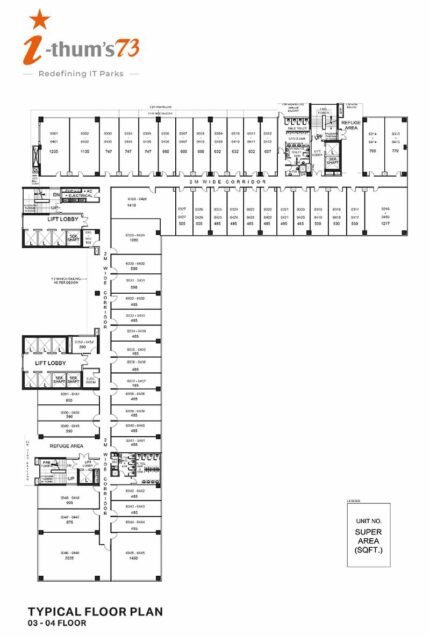 IThums 73 typical floor plan for floors 03 and 04
